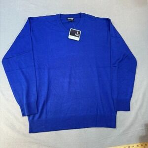 Blue Ocean‎ Sweater XL mens pull over casual Royal Blue Vintage New Old Stock